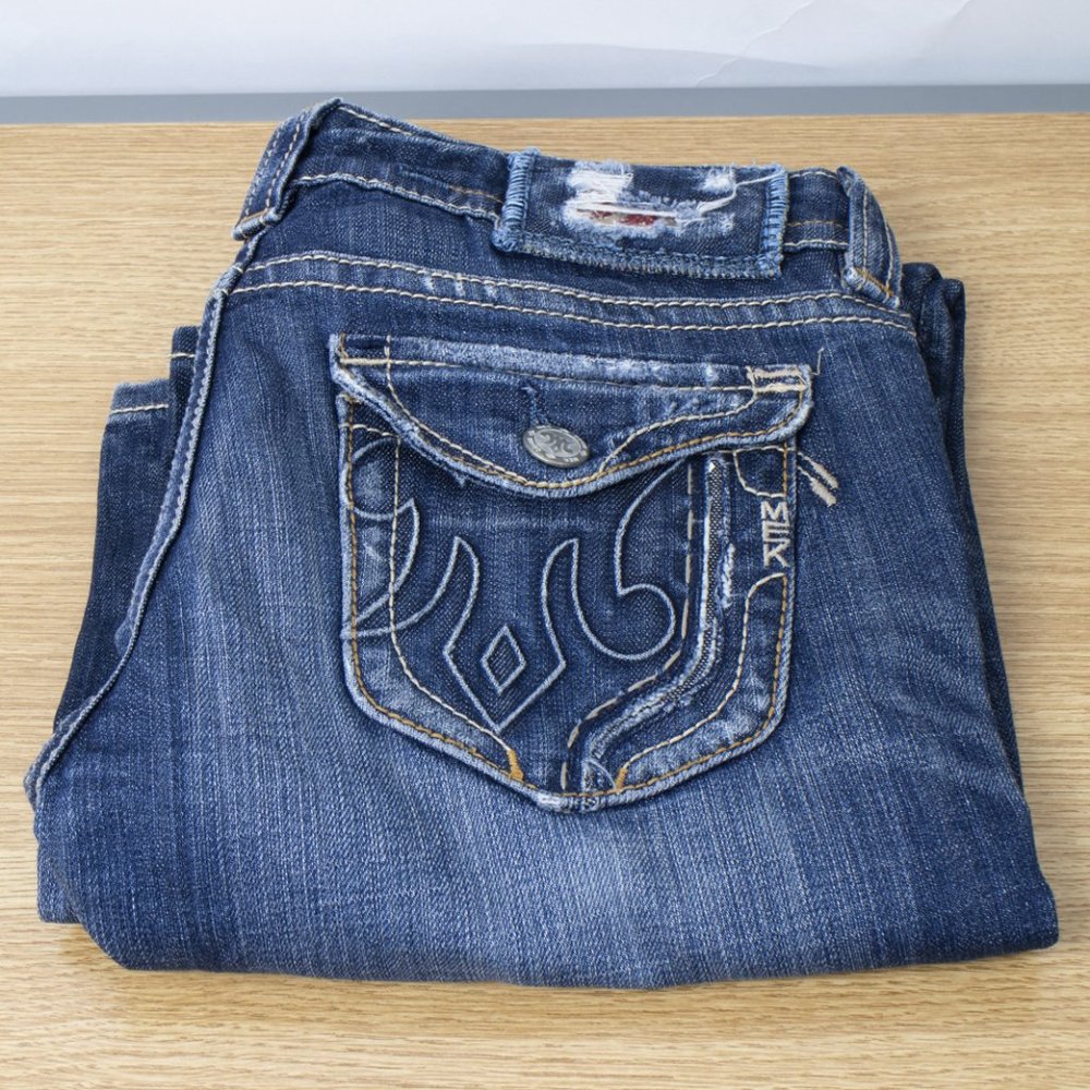 MEK Buckle Berkeley Bootcut 28 X 31 Women's Denim Jeans Medium Wash Zip Fly